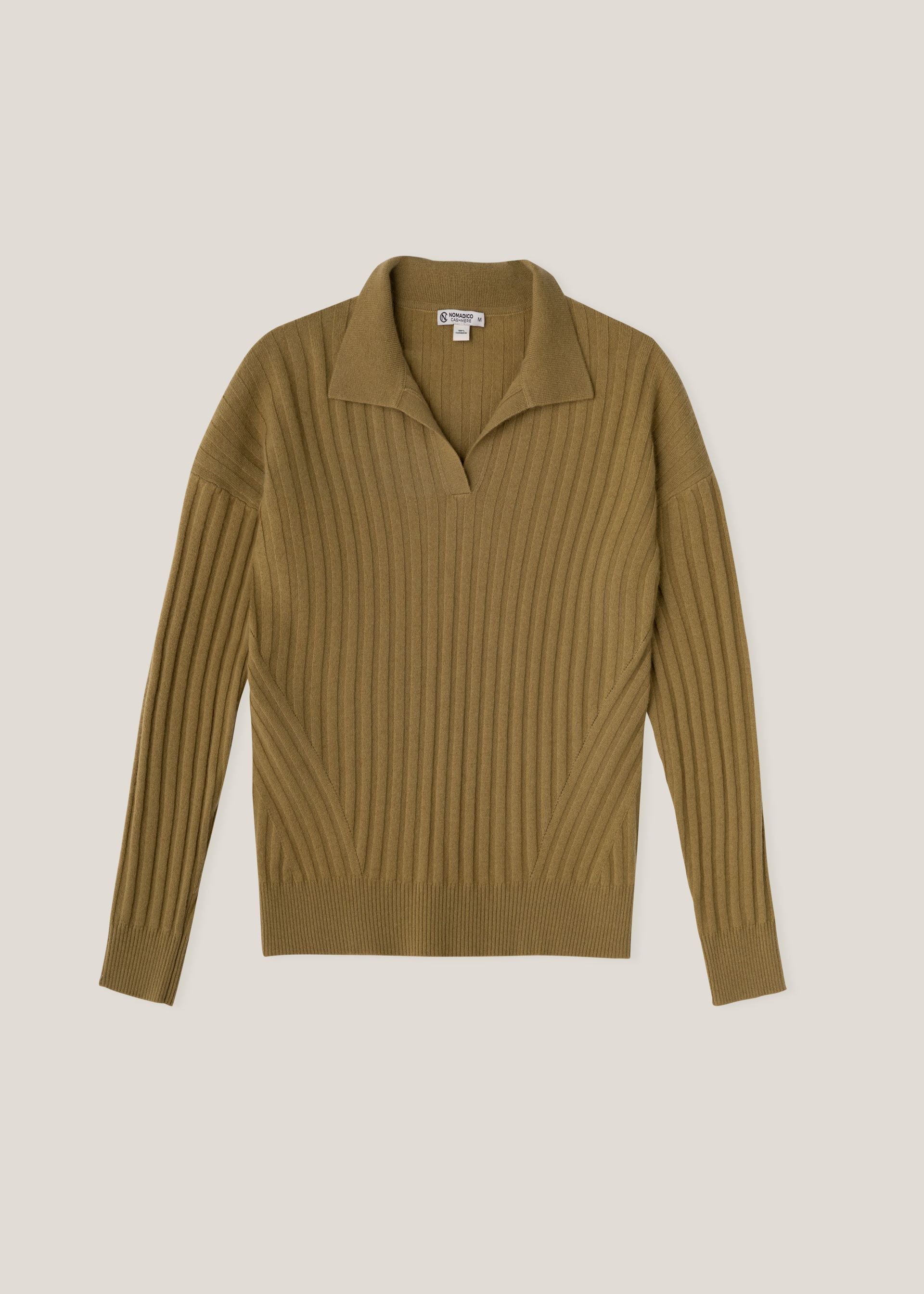 Ribbed Polo Neck Sweater