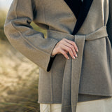 Shawl Lapel Collar Short Coat