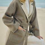 Lapel Collar Long Coat