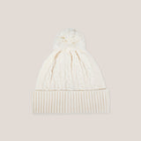 Cable Knit Hat with Pompom