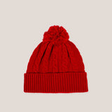 Cable Knit Hat with Pompom