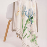 Blue Orchids Printed Square Scarf